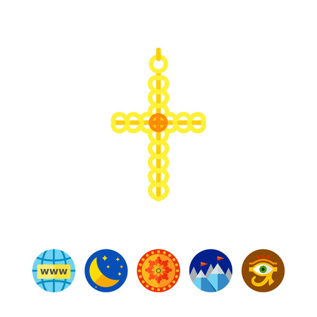 Gold cross iconのイラスト素材