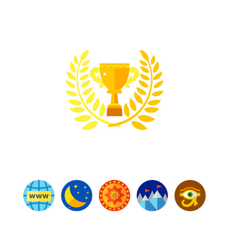 Golden Trophy Cup iconのイラスト素材
