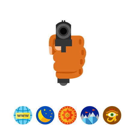 Hand-pointing gun iconのイラスト素材