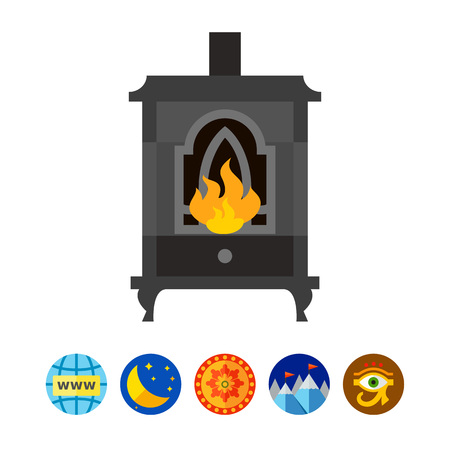 Metal fireplace iconのイラスト素材