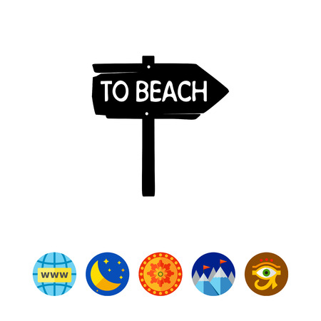 To Beach Sign Iconのイラスト素材
