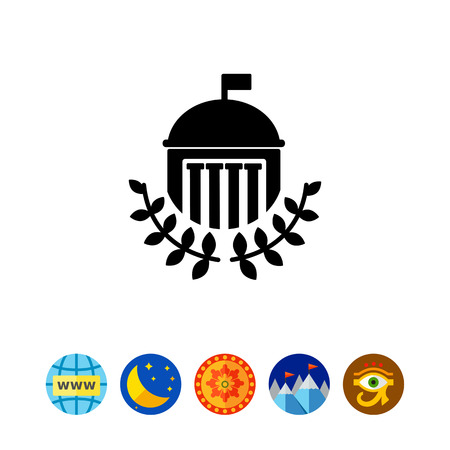 University with Laurel Leaves Iconのイラスト素材