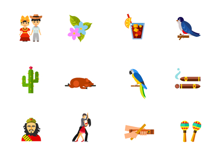 Cuba icon setのイラスト素材