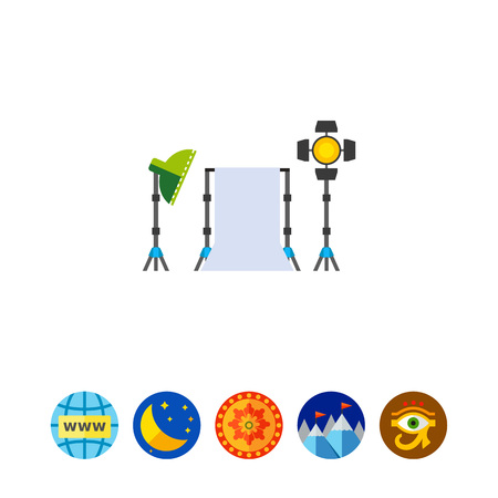 Photo Studio Kit Vector Iconのイラスト素材