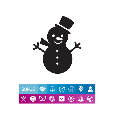 Cute snowman iconのイラスト素材
