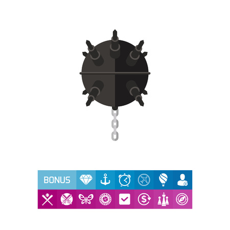 Naval Mine with Chain Iconのイラスト素材