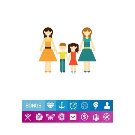 Non-traditional family with childrenのイラスト素材