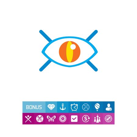 Icon of open human eye with lashesのイラスト素材