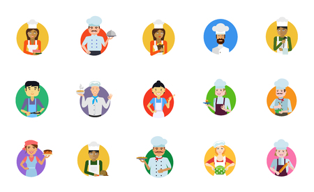 Cooking people icon setのイラスト素材