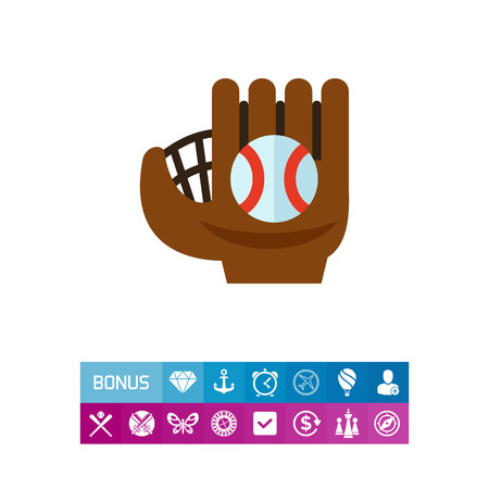 Catcher leather glove iconのイラスト素材