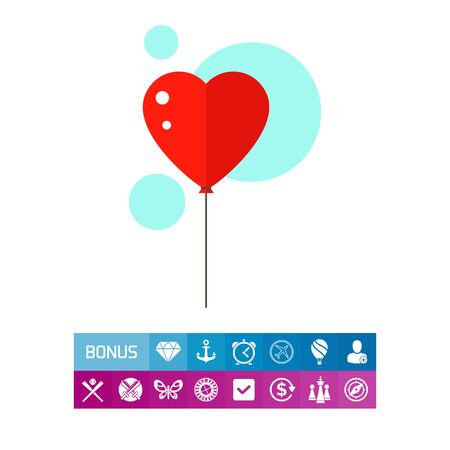 Heart shaped balloon. Inflatable, bright, symbolic. Heart concept. Can be used for topics like love, decorations, birthday.のイラスト素材