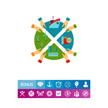 Oil industry investment pie chart iconのイラスト素材