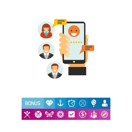 Phone chatting as mobile services iconのイラスト素材