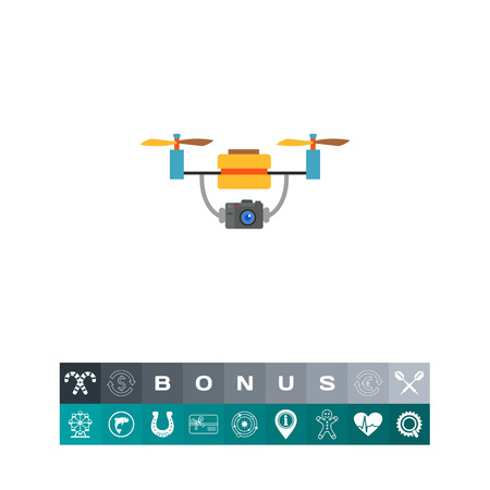 Aerial Drone with Camera Iconのイラスト素材