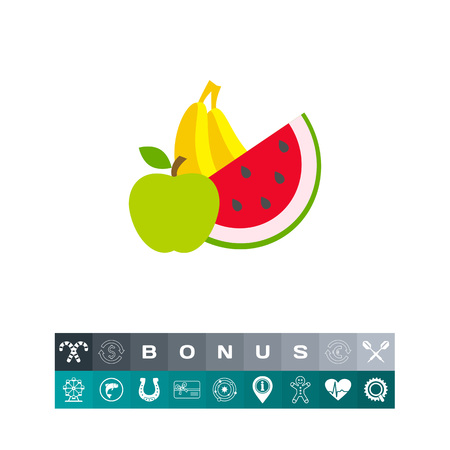 Apple, banana, water melonのイラスト素材