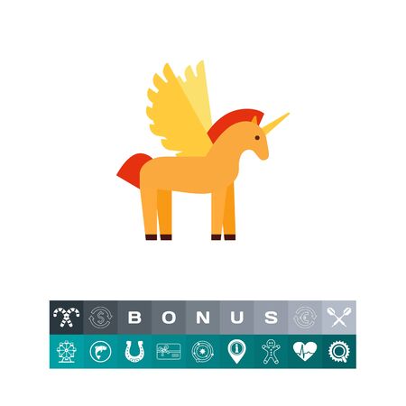 Cartoon unicorn icon. Vector illustration.のイラスト素材