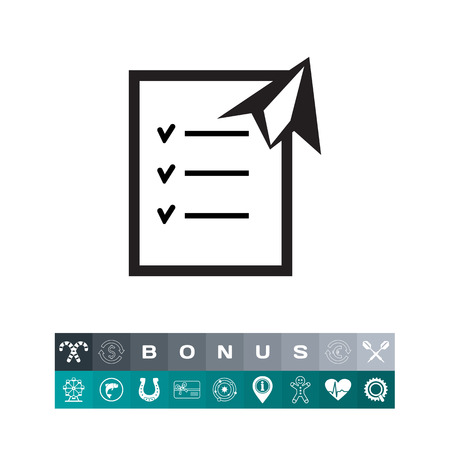 Checklist and paper plane. Vector illustration.のイラスト素材