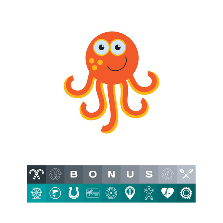 Cute octopus iconのイラスト素材