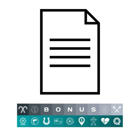 Document icon in outline illustration, isolated on whiteのイラスト素材