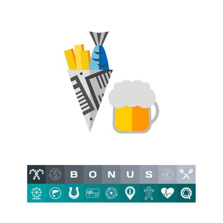 Fish and Chips Iconのイラスト素材