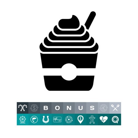 Ice cream in bucketのイラスト素材