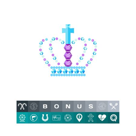 Royal crown in gems vector iconのイラスト素材