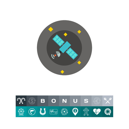 Satellite in space iconのイラスト素材