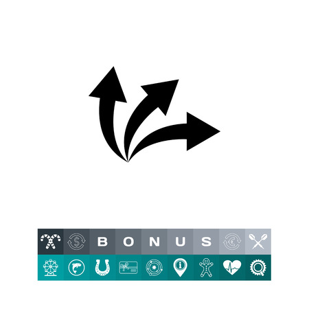 Three curved arrows. Opportunity, choice, risk. Options concept. Can be used for topics like business, management, planning.のイラスト素材