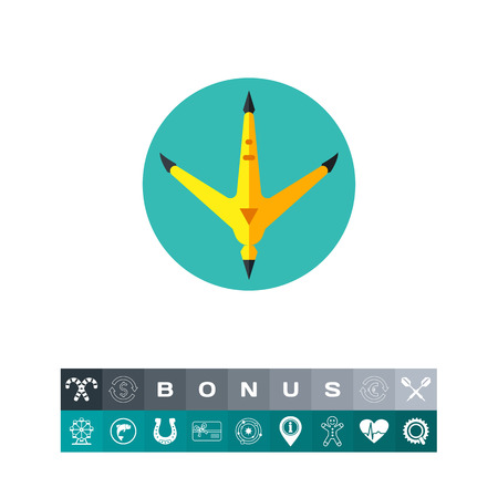 Rooster Footprint Iconのイラスト素材