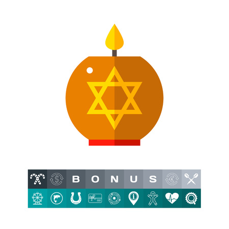 Star of David Candle Iconのイラスト素材