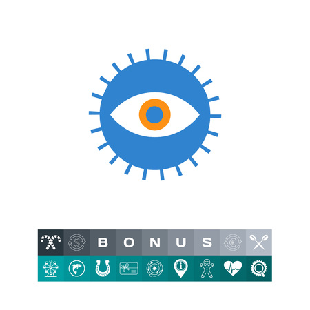 Icon of open human eye in circleのイラスト素材
