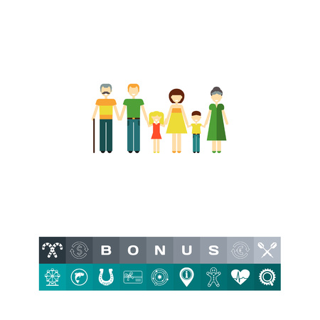 Two generations of one familyのイラスト素材