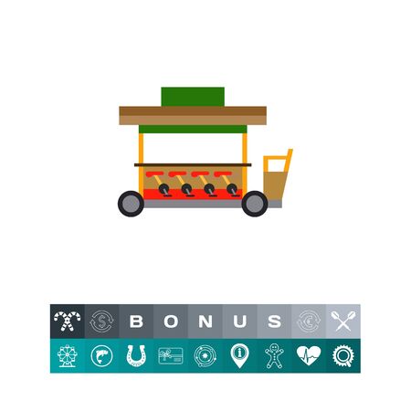 Icon of Belgian pivomobil. Transport, beer, selling of beer. Belgian culture concept. Can be used for topics like creative machine, beer store or transportingのイラスト素材