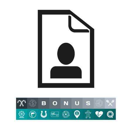 Page with person as folder simple iconのイラスト素材