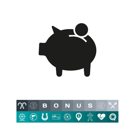 Putting coin in moneybox simple iconのイラスト素材
