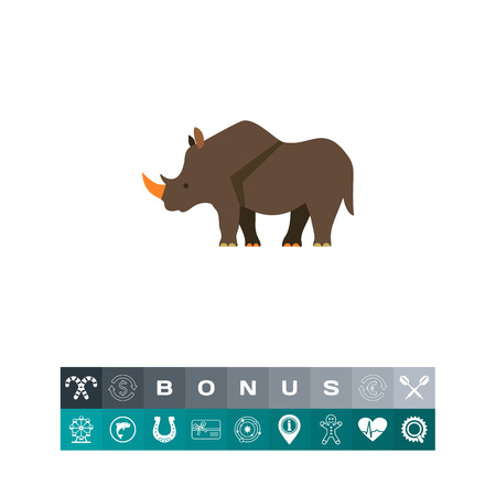 Rhinoceros iconのイラスト素材
