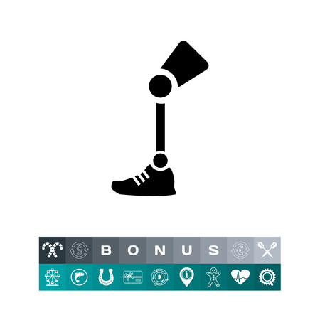 Prosthetic leg. Aid, care, disability. Disabled concept. Can be used for topics like medicine, health, technology.のイラスト素材