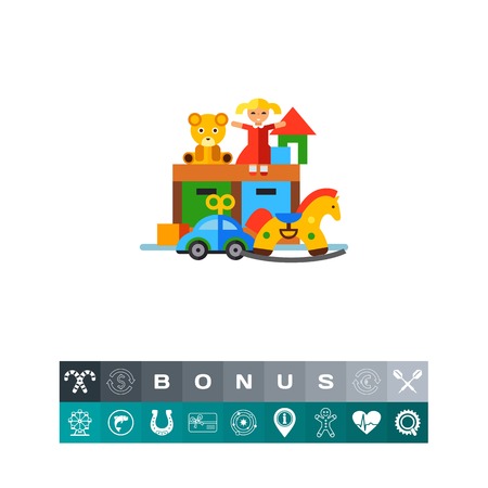 Playroom with toys vector iconのイラスト素材