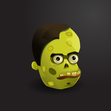 Face of zombie vector illustration on black background.のイラスト素材