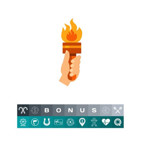 Fire torch iconのイラスト素材