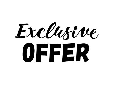 Exclusive Offer letteringのイラスト素材