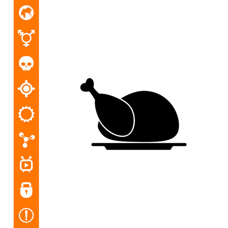 Chicken simple icon vector illustration.のイラスト素材