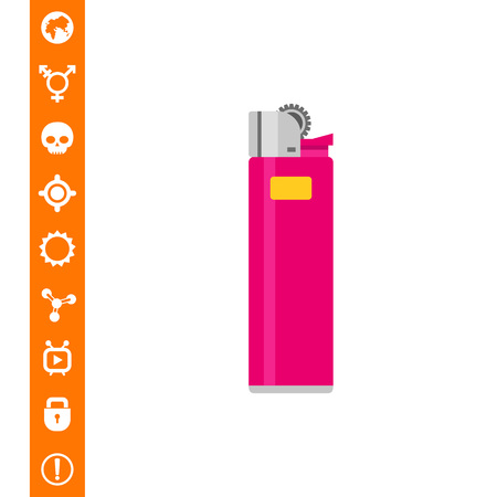 Multicolored vector icon of pink cigarette lighter vector illustration.のイラスト素材