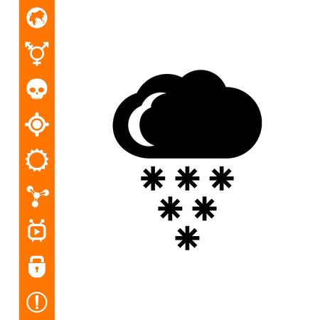 Icon of cloud and falling snowflakes vector illustration.のイラスト素材