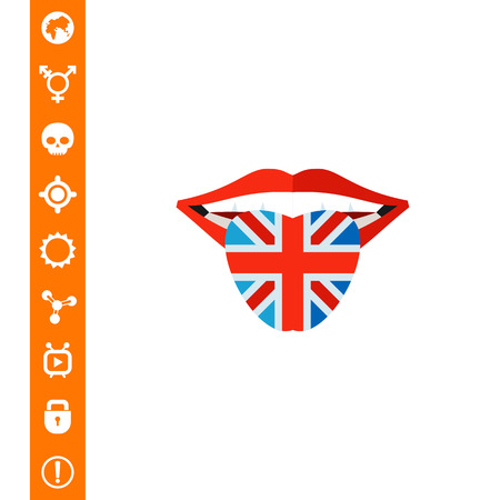 English Language Concept with Tongue Iconのイラスト素材