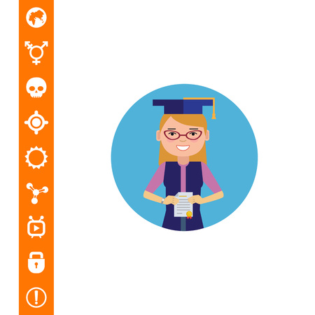 Female graduate holding diplomaのイラスト素材