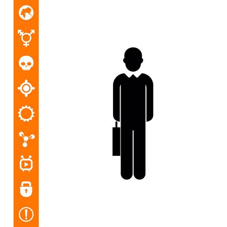 Businessman with suitcase iconのイラスト素材