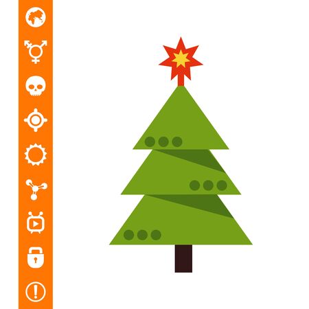 Decorated Christmas treeのイラスト素材