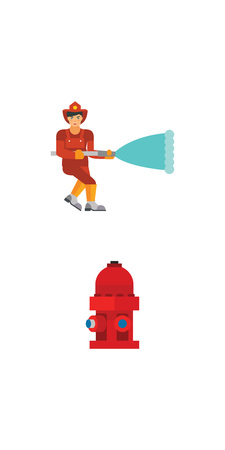 Firefighting icon setのイラスト素材