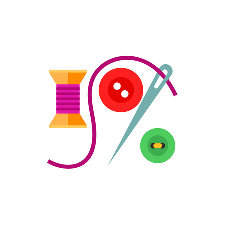 Spool, needle and buttons iconのイラスト素材